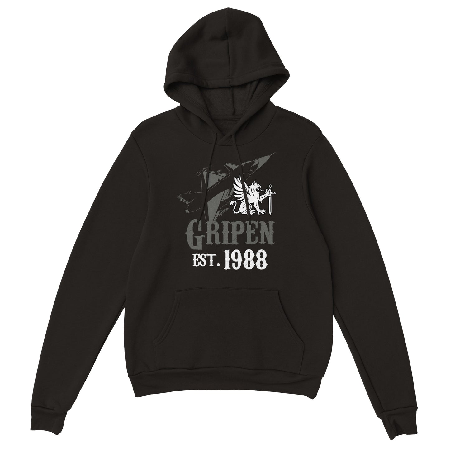 GRIPEN EST.88 HOODIE SVART